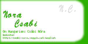 nora csabi business card
